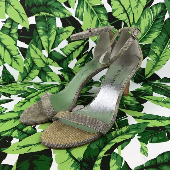 Stuart Weitzman Nudistsong Bridal Glitter Heels - Picture 2 of 8